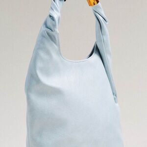 Anthropologie Powder Blue Knotted-Top Shoulder Bag